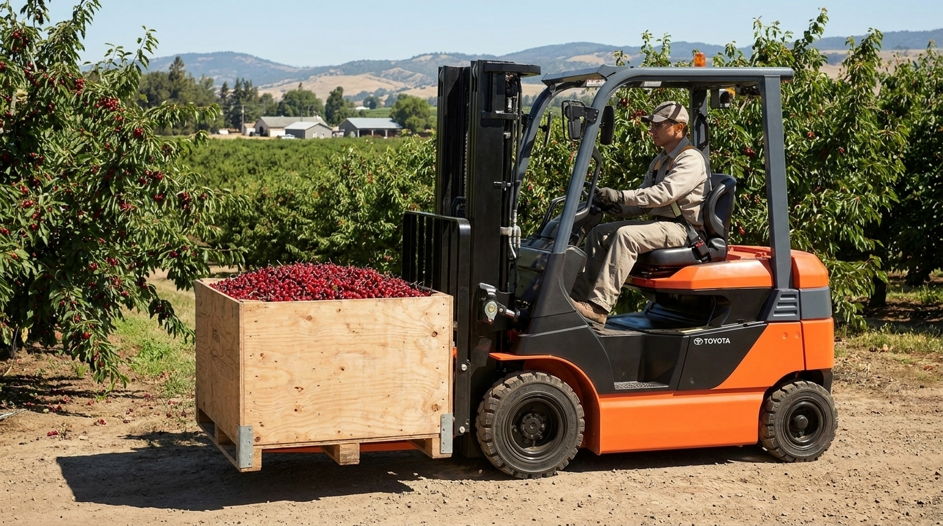 Pick Cherries, Not Compromises: The Right Forklifts for Cherry Harvest Season Pick Cherries, Not Compromises: The Right Forklifts for Cherry Harvest Season